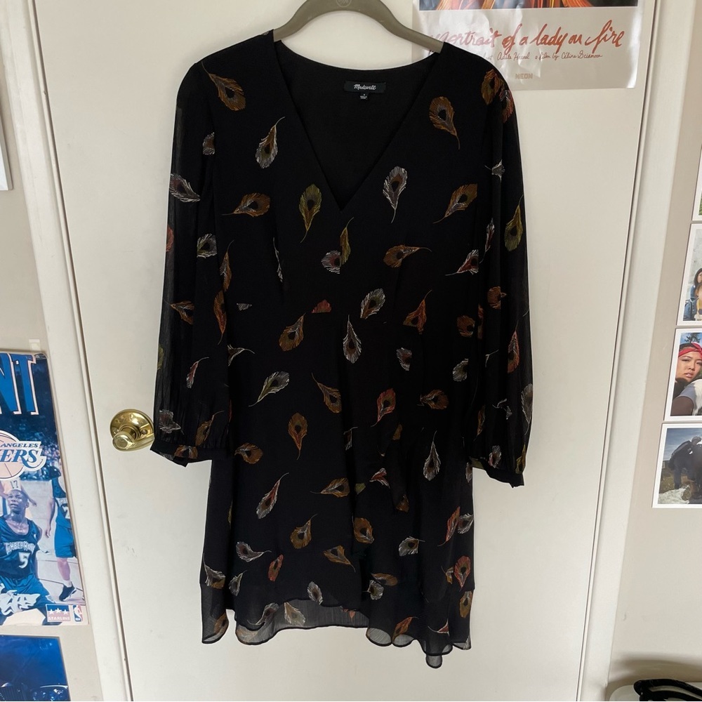 Madewell Black Chiffon Dress